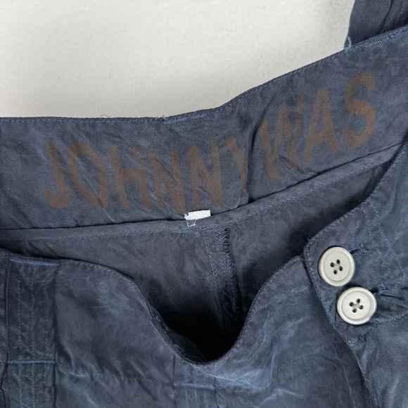 Johnny‎ Was Marika Cupro Pants Unisex 2 Cargo Utility Pockets Lightweight PG2160 - Picture 3 of 14